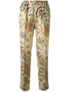 брюки с цветочным узором Etro