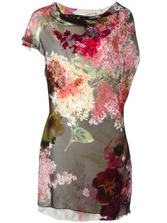 draped detail floral dress Lanvin
