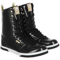 Кеды кроссовки высокие женские Osiris Uptown Limited Black/Gold/Quilted