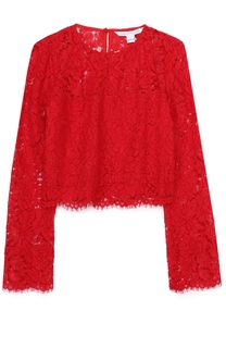 Укороченный кружевной топ с длинны рукавом Diane Von Furstenberg