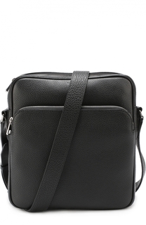 Кожаная сумка-планшет с внешним карманом на молнии Bally