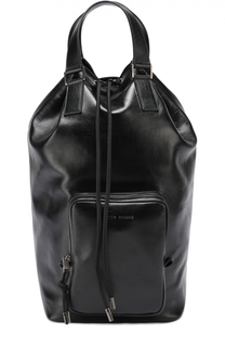 Кожаная сумка-шопер с внешним карманом на молнии Dior