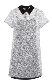 Кружевное мини-платье с контрастным отложным воротником MICHAEL Michael Kors