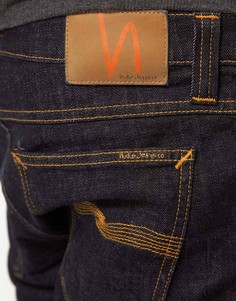 Темные зауженные джинсы из саржи Nudie Jeans Tight Long John - Синий