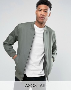 Куртка-пилот цвета хаки с молниями на рукавах ASOS TALL - Зеленый