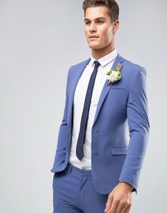Синий супероблегающий пиджак ASOS WEDDING - Синий
