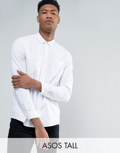 Белая оксфордская рубашка классического кроя в стиле casual ASOS TALL - Белый