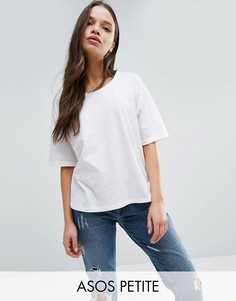 Футболка из ткани с добавлением льна ASOS PETITE - Рыжий