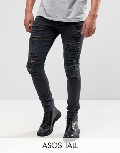 Рваные супероблегающие джинсы ASOS TALL - Черный