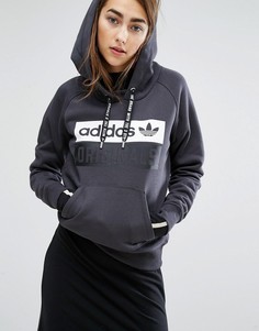 Монохромный худи с логотипом-трилистником Adidas Originals - Черный