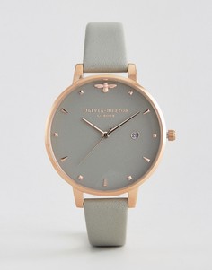 Часы с серым кожаным ремешком Olivia Burton Bee - Серый