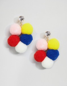 Серьги-подвески ограниченной серии с помпонами - Мульти Asos