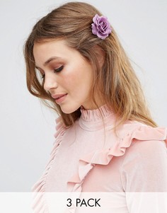 3 заколки для волос с розами ASOS - Мульти