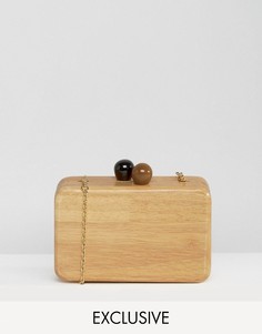 Деревянная сумка-клатч с цепочкой через плечо Reclaimed Vintage - Коричневый