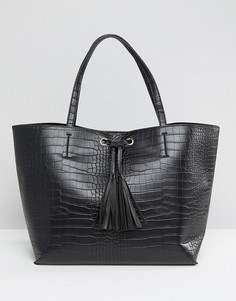 Черная сумка-тоут в стиле oversize с люверсами Glamorous - Черный