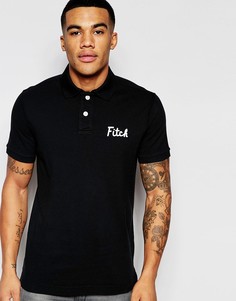 Черная обтягивающая футболка-поло Abercrombie &amp; Fitch - Черный