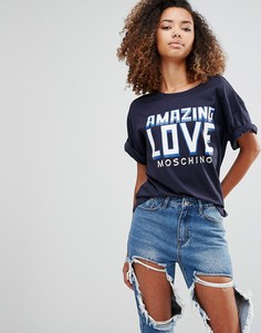 Футболка Love Moschino Amazing Love - Темно-синий