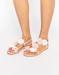 Сандалии с цветами ASOS FOREVER - Бежевый
