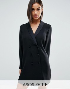 Платье в стиле смокинга ASOS PETITE - Черный