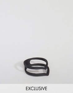 Матовое черное двойное кольцо DesignB - Черный