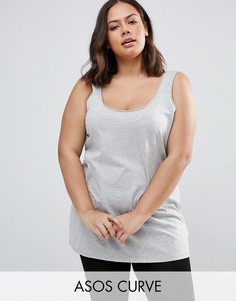 Удлиненная майка ASOS CURVE Ultimate - Серый