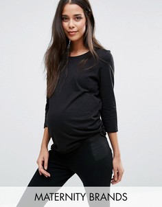 Футболка с рукавами 3/4 для беременных New Look Maternity - Черный