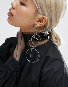 Броские серьги-подвески ASOS - Серебряный