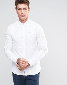 Белая оксфордская рубашка классического кроя на пуговицах Hilfiger Denim - Белый