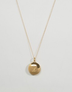 Ожерелье из 14-каратного золота с буквой L на медальоне Carrie Elizabeth - Золотой