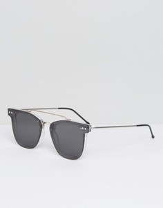 Солнцезащитные очки с двойной переносицей и зеркальными плоскими стеклами Spitfire - Черный