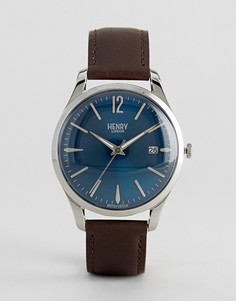 Часы с коричневым кожаным ремешком Henry London Knightsbridge - Коричневый