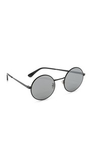 Круглые солнцезащитные очки SL 136 Zero Base с зеркальными линзами Saint Laurent