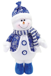 Кукла Снеговик 30 см, син. НОВОГОДНЯЯ СКАЗКА