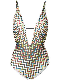 слитный купальник с узором зигзаг Missoni