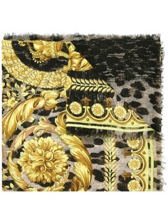 леопардовый шарф с принтом Барокко Versace