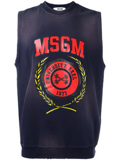 топ с принтом логотипа MSGM