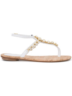 embellished t-bar sandals  Oscar de la Renta