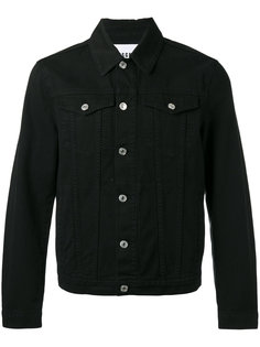 джинсовая куртка с заплаткой с логотипом MSGM