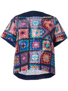 стеганая футболка с лоскутным узором Sacai