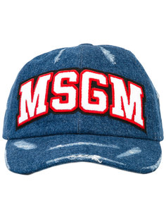 джинсовая кепка с логотипом MSGM