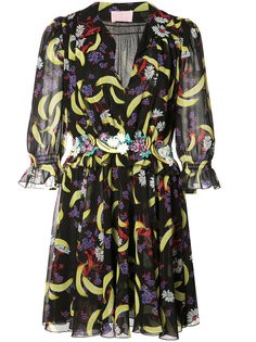 multiple print sheer dress Giamba