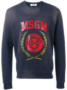 толстовка с принтом логотипа  MSGM