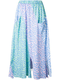 wave print pleated skirt  Julien David