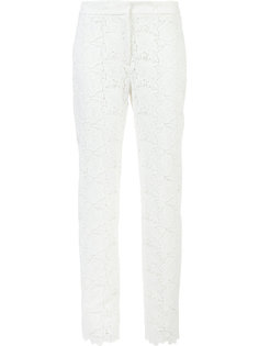 embroidered slim-fit trousers  Monique Lhuillier
