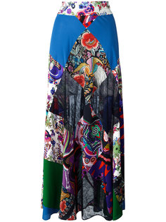 patchwork flared long skirt Roberto Cavalli