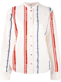 mandarin neck striped shirt Ports 1961
