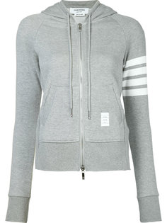 striped detail zipped hoodie Thom Browne
