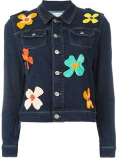джинсовая куртка с цветами из пайеток Au Jour Le Jour