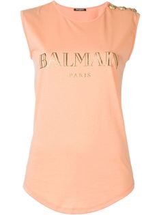футболка с принтом-логотипом Balmain