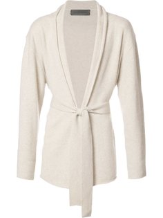 shawl lapel belted cardigan The Elder Statesman